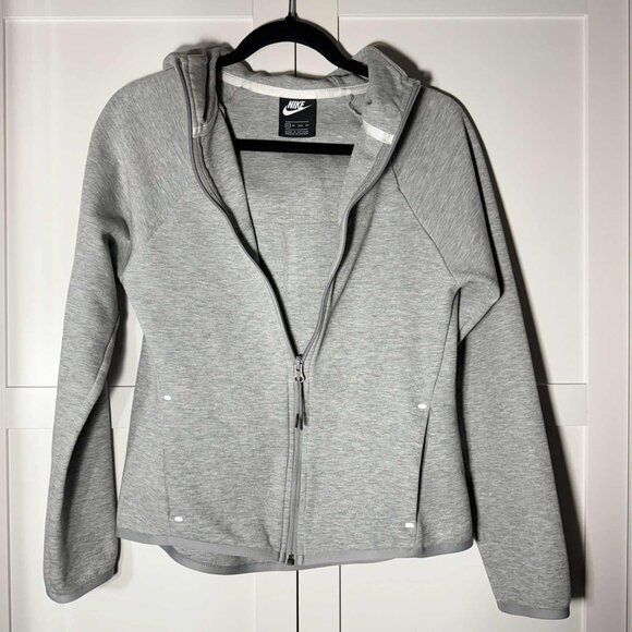 Nike Sweater Women Zipper Gray pockets Hoodie XS - Picture 5 of 9